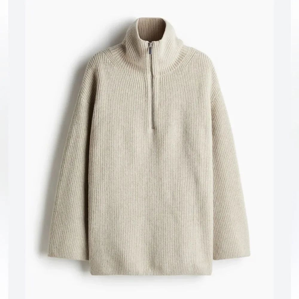 H&M Half Zip Rib Knit Sweater